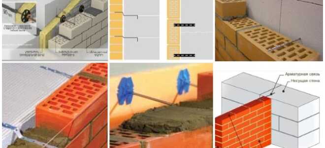Крепление кирпича к газобетону, варианты монтажа