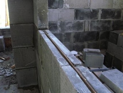 Армирование перегородок из газобетона