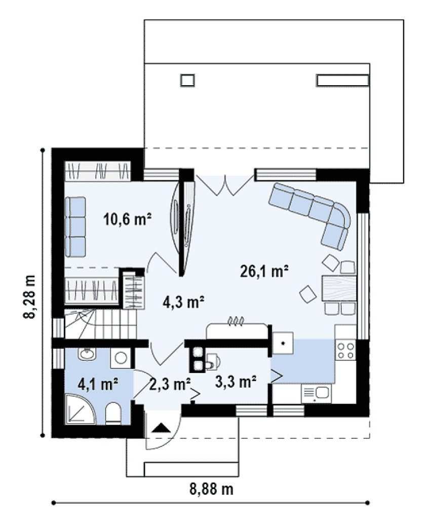 эффективный дом из газобетона 7х9