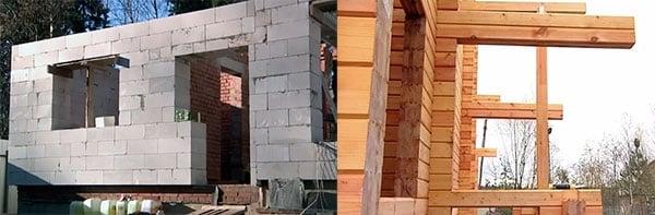 брус или газобетон
