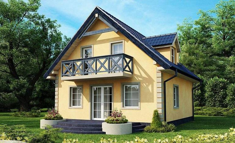 небольшой дом из газобетона 7х9