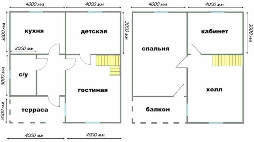 проект небольшого дома 8 на 8