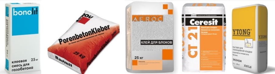 специальный клей для газобетона