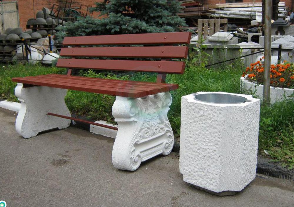 идеи скамеек на бетонных ножках