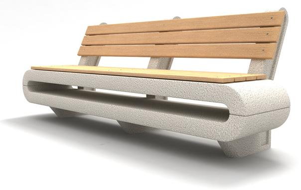 оригинальная бетонная скамейка