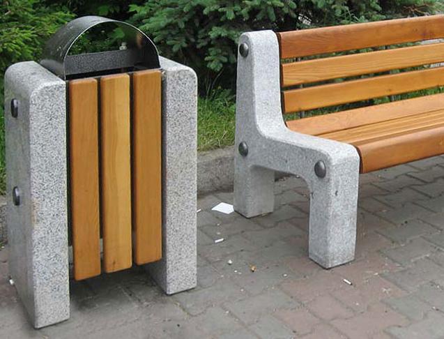 скамейки с урнами из бетона